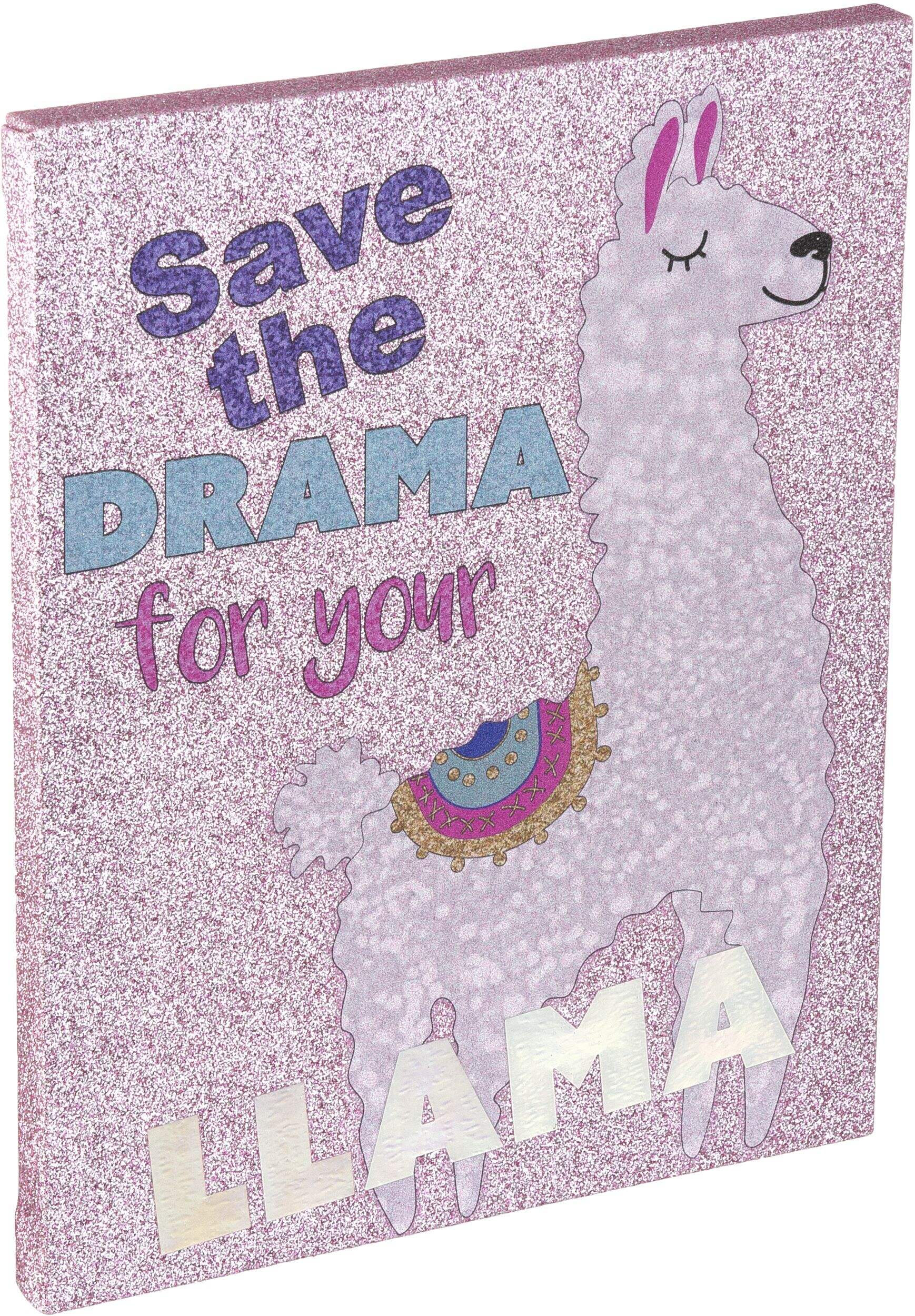 Mini Glitter Canvas Wall Art Assorted Styles, Multi-Coloured, One Size, Decoration for Birthdays Front_Angled_Right