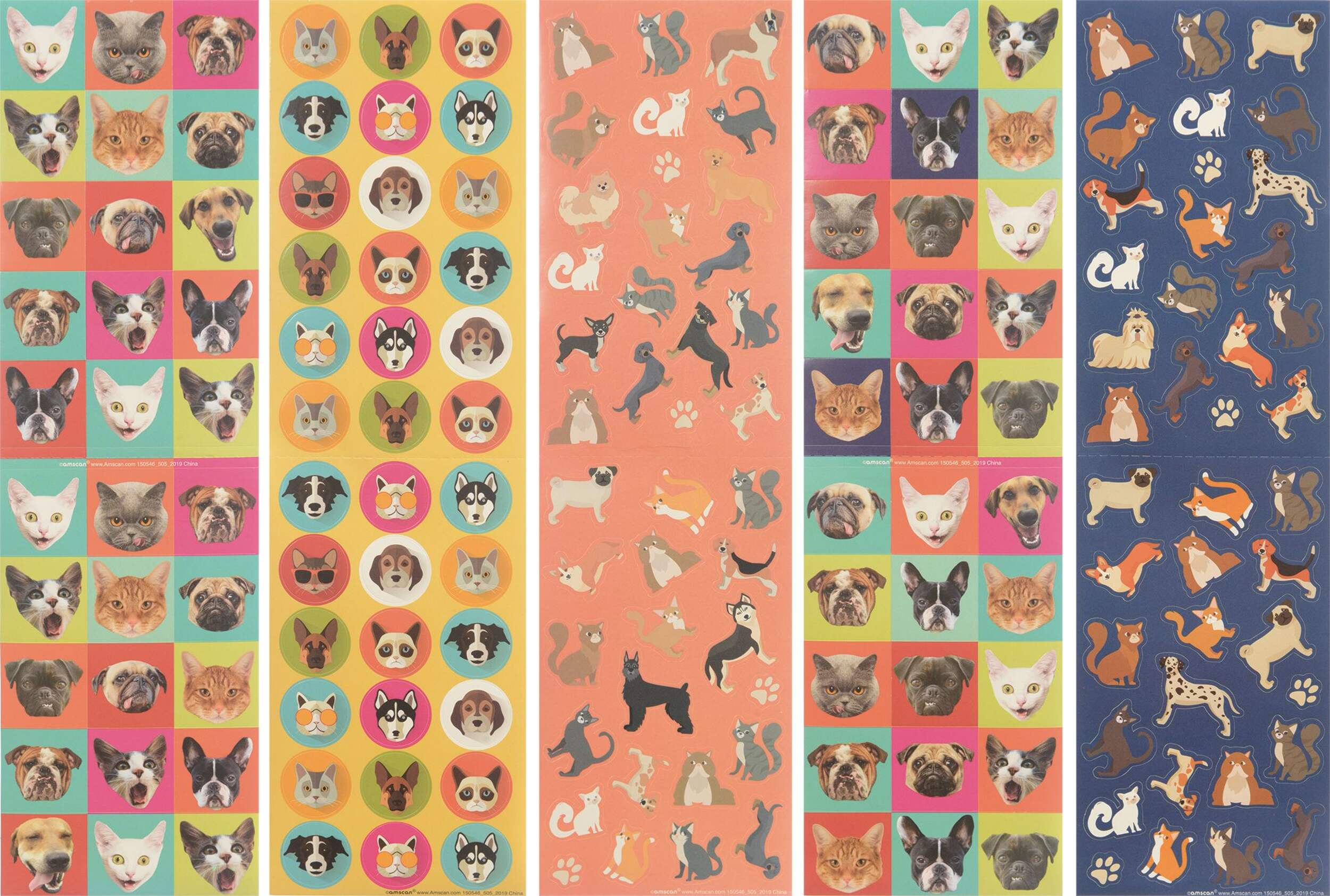 Cat & Dog Stickers, 10-pk Front_Flat