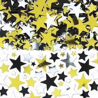 Star Metallic Confetti Table Scatter Decoration, Silver/Gold/Black, 2.5-oz, for Graduation/New Year's Eve Composite_or_Mixed