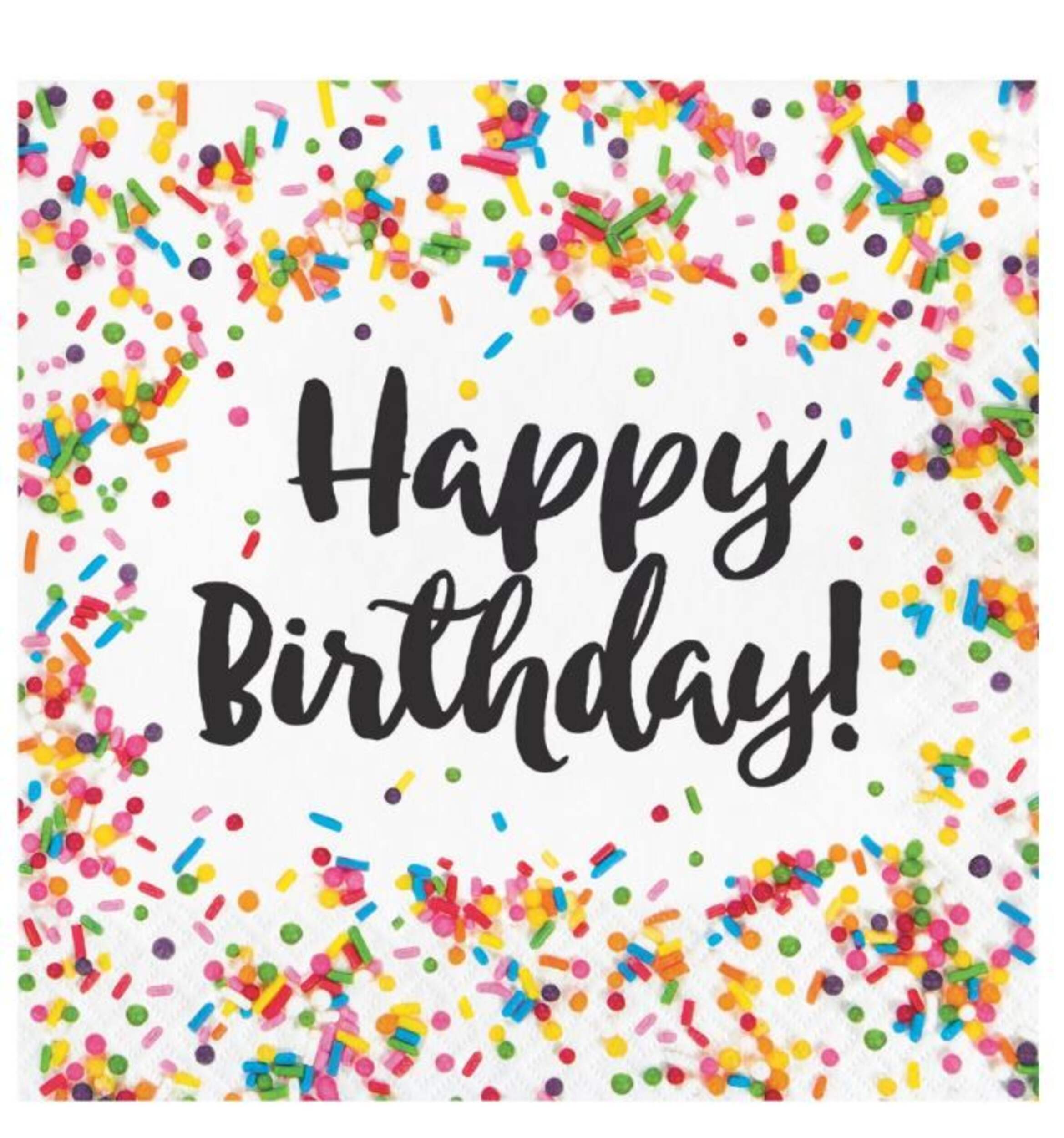 Serviettes de table pour anniversaire, confettis Front_Flat