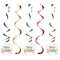 Guirlandes spiralées rayées d’anniversaire, paq. 5 Front_Flat