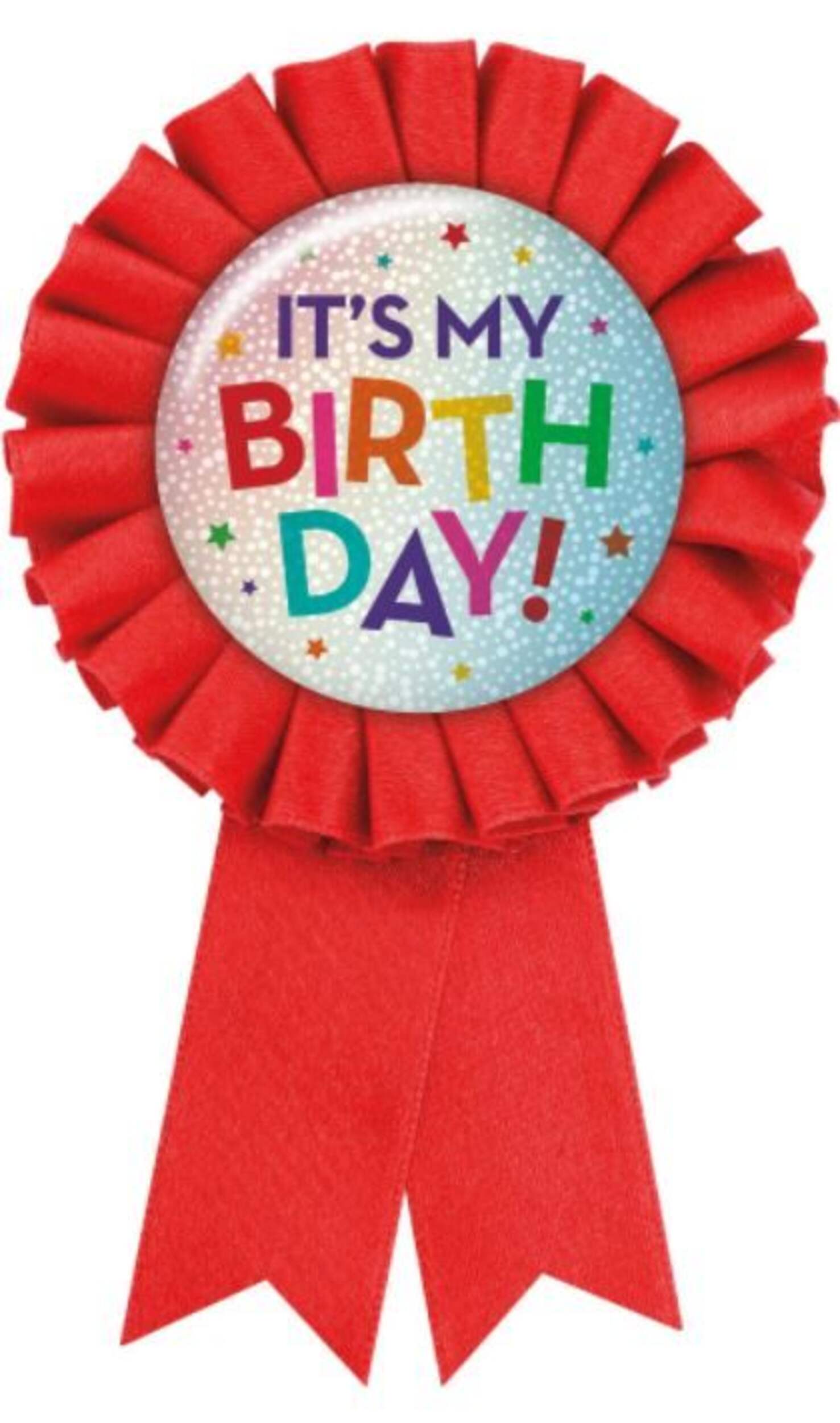 "It's My Birthday" Award Ribbon, Red, One Size, Wearable Accessory for Birthdays Front_Flat