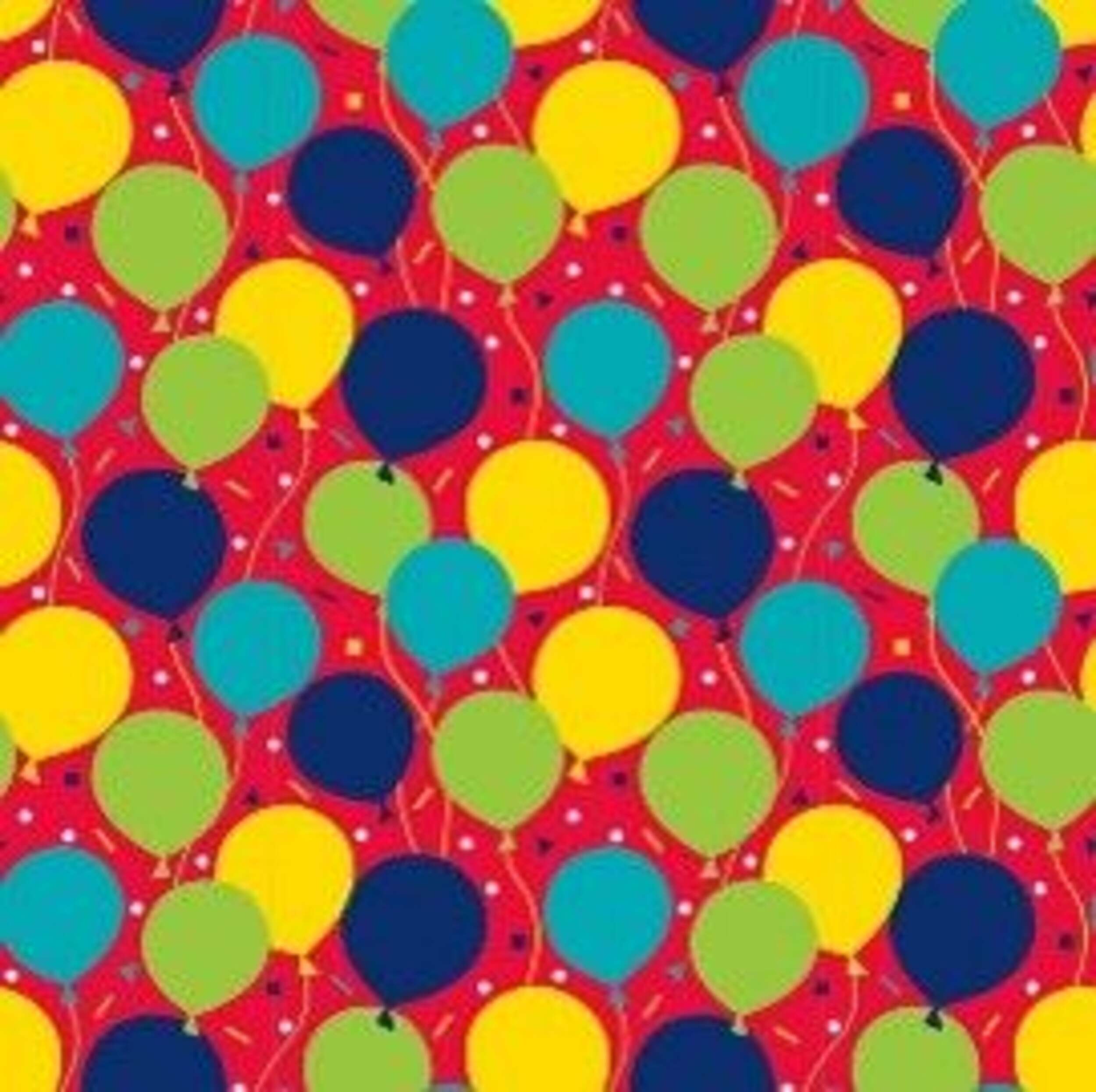 Gift Wrapping Paper, Multi-Coloured, Balloons, 5-ft, for Birthday Party Overhead_Flat