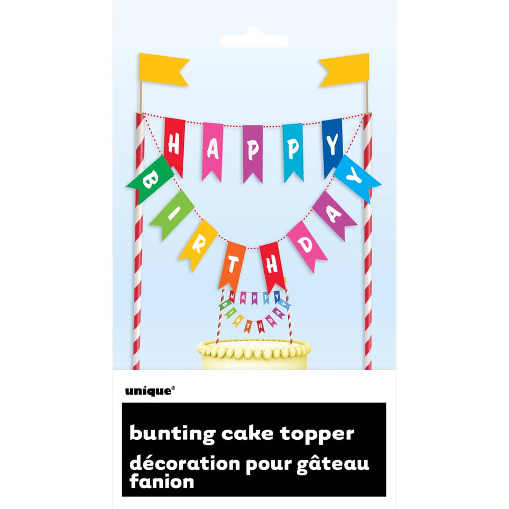 Amazon.com: Sunny ZX Mini Happy Birthday Cake Bunting Banner Cake Topper  Garland - Handmade Pennant Flags 2nd Baby Boy Birthday Party Cake  Decoration Supplies : Grocery & Gourmet Food