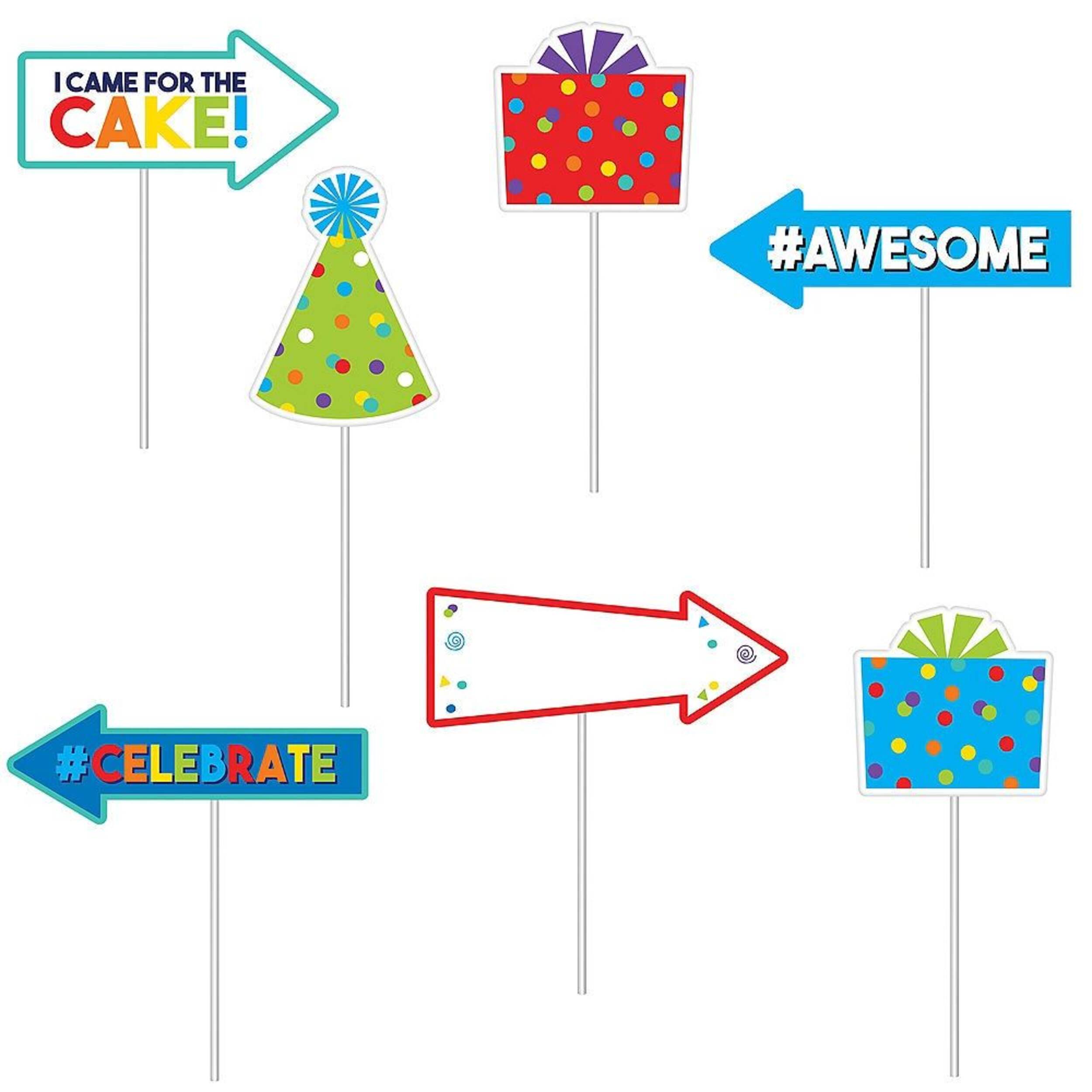 Birthday Balloon "Happy Bday" Plastic Scene Setter Background Decoration with Photo Booth Props, Red/Blue, 40-in, 22-pk, for Birthday Party Front_Flat