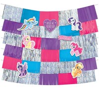 Friendship Adventures My Little Pony Birthday Party Shiny Fringe Decoration Kit, Pink/Purple/Silver Front_Flat