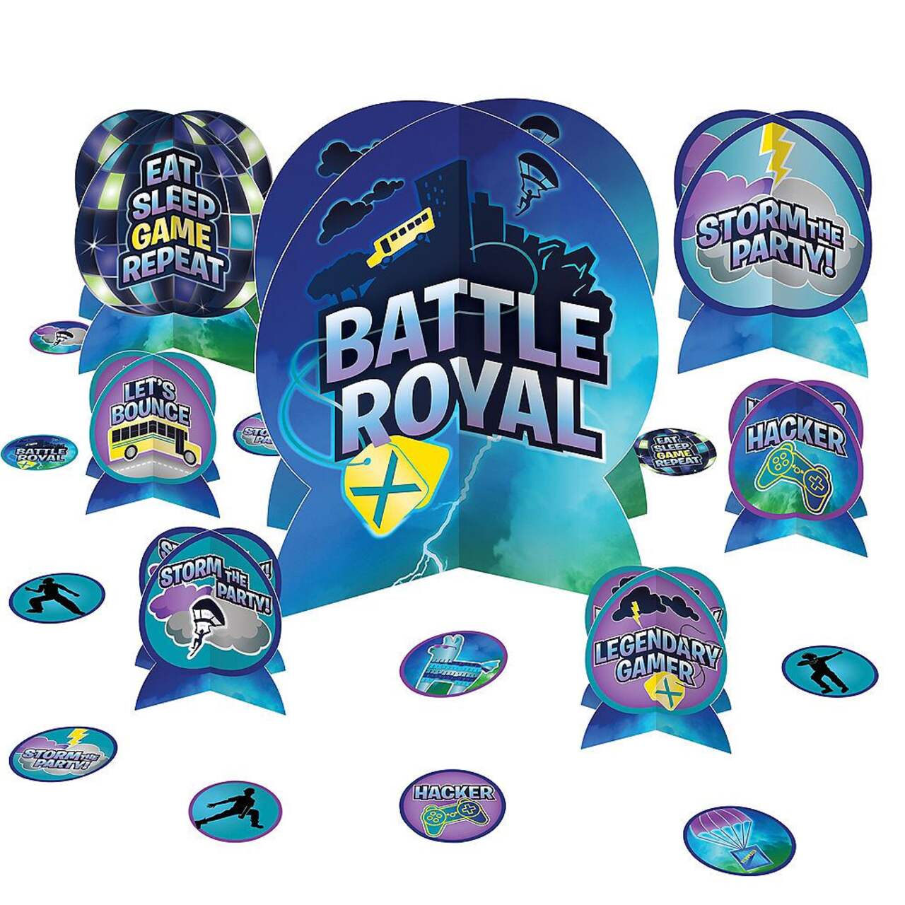 Décorations de table pour fête d'anniversaire, Battle Royal, 3D