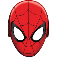 Disney Marvel Spider-Man Paper Masks, Red/Black, One Size, 8-pk, Wearable Costume Accessories for Birthdays/Halloween Front_Flat