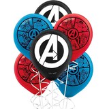 Ballons en latex ronds Disney Marvel Avengers, bleu/rouge/noir, 12 po, paq. 6, pour fête d'anniversaire Composite_or_Mixed