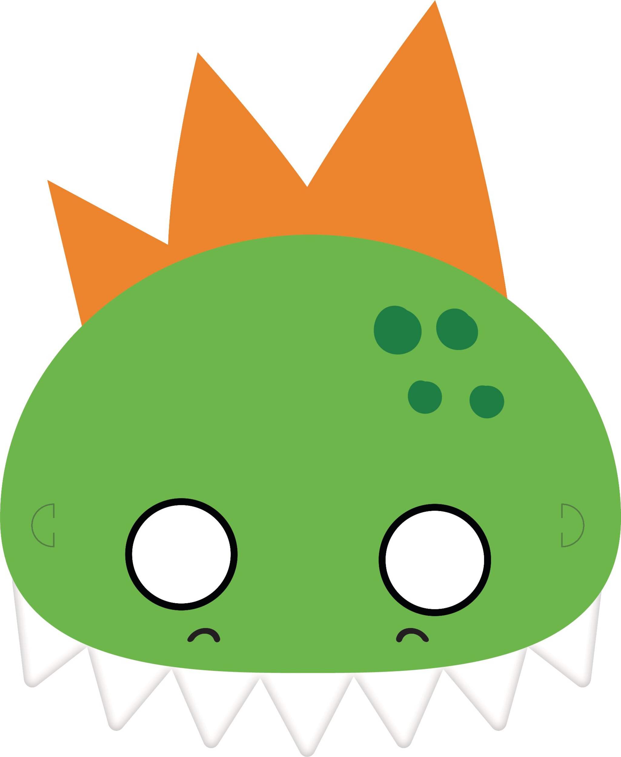 Demi-masques en papier de dinosaure Dino-Mite, vert/rouge, taille unique, paquet de 8, accessoires de déguisement à porter pour anniversaires Front_Flat