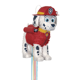 Nickelodeon PAW Patrol Marshall Pinata Hanging Pull String Decoration, Red/White, 14-in, Holds 2lb of Pinata Filler, for Birthday Parties Front_Three_Fourths_Angled_Right