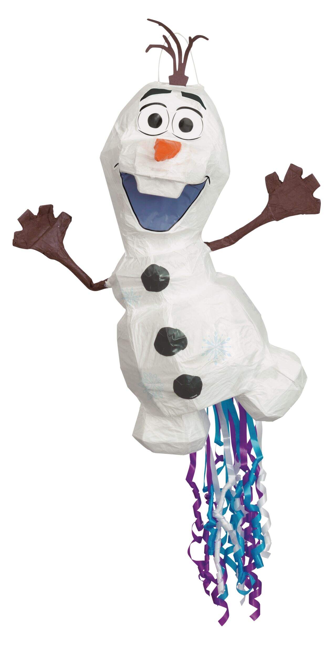 Disney Frozen Olaf Pinata Hanging Pull String Decoration, White, 13-in, Holds 2lb of Pinata Filler, for Birthday Parties Front_Flat