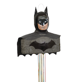 DC Batman Pinata Hanging Pull String Decoration, Black, 15-in, Holds 2lb of Pinata Filler, for Birthday Parties Front_Angled_Right