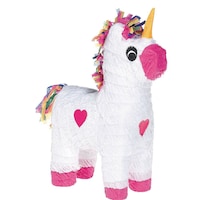Unicorn Pinata Hanging Decoration, White, 21-in, Holds 2lb of Pinata Filler, for Birthday Parties Front_Angled_Right