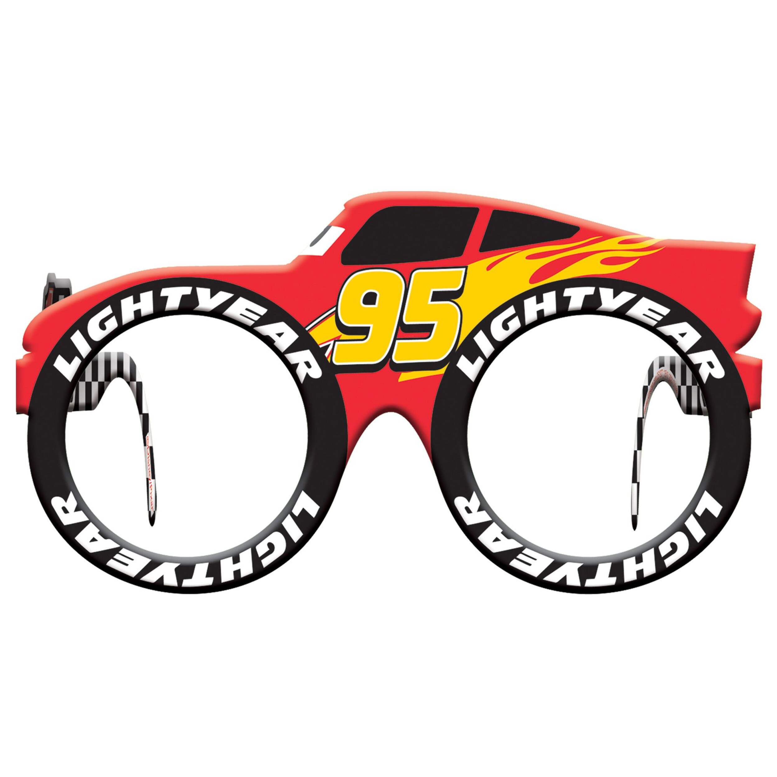 Disney Cars "Lightyear" Car-Shaped Sunglasses, Red/Black, One Size, Wearable Accessory for Birthdays Front_Flat