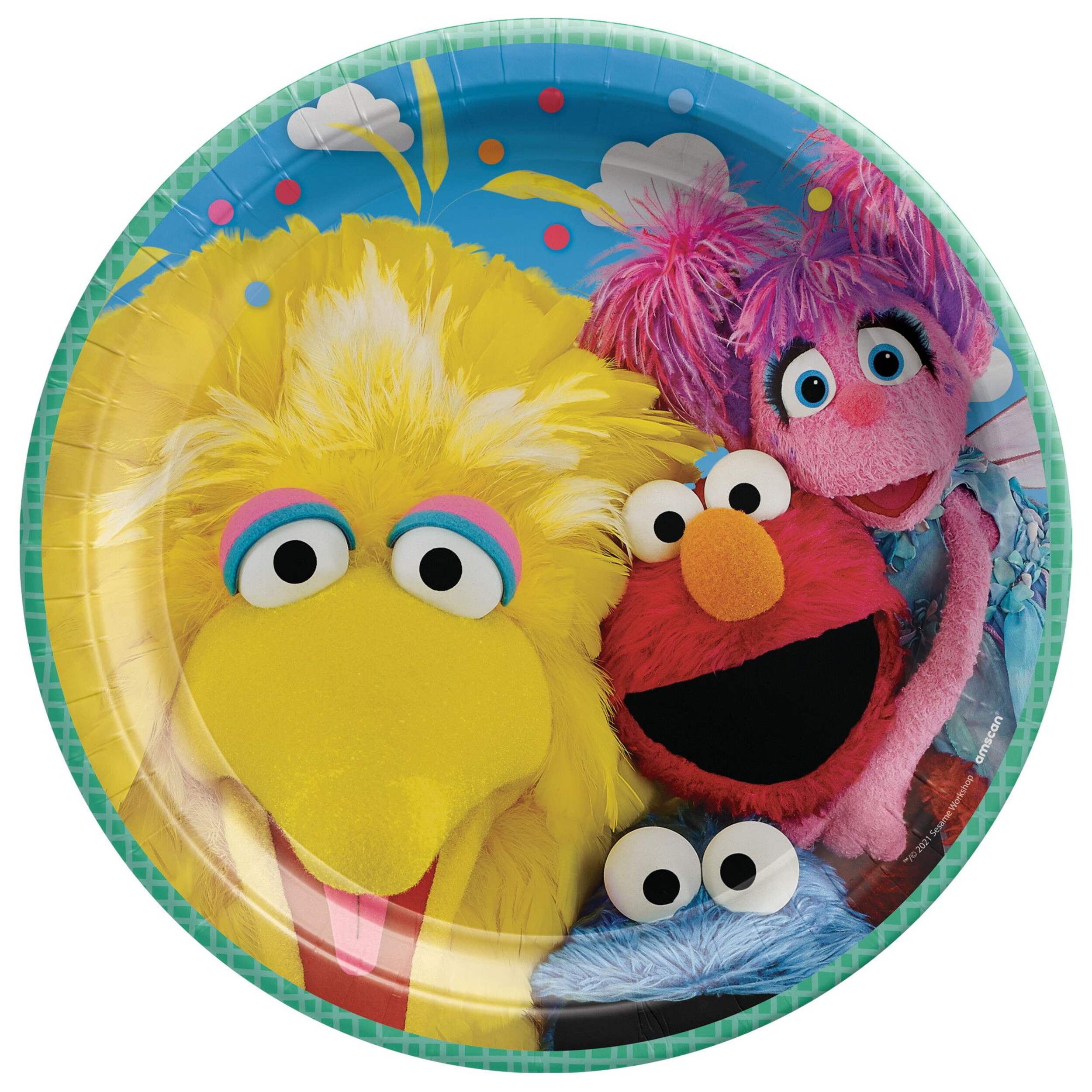 Assiettes Sesame Street, 9 po Overhead_Flat