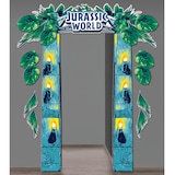 Jurassic World Hanging Doorway Curtain Decoration, Green/Blue, 27.6-in, for Birthday Party Front_Flat