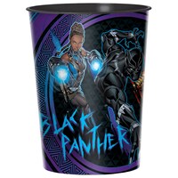 Disney Marvel Black Panther Plastic Reusable Favour Cup, Black/Blue, 16-oz, for Birthday Party
