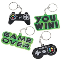 Level Up "Game Over" Keychains, Black/Green, 8-pk, for Birthday/Party Favour Composite_or_Mixed