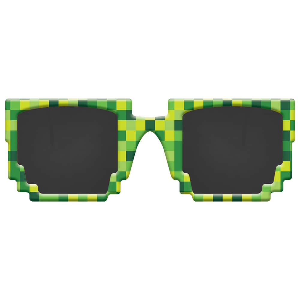 Pixel Party Video Game Sunglasses Green One Size Wearable Accessory For Birthdays Party City 