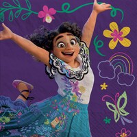 Disney Encanto Mirabel Square Paper Disposable Beverage Napkins, Purple, 5-in, 16-pk, 2-ply, for Birthday Party Front_Flat
