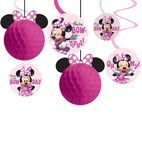 Disney Minnie Mouse Square Paper Disposable Lunch Napkins, Pink/Black,  6.5-in, 16-pk, 2-ply, for Birthday Party
