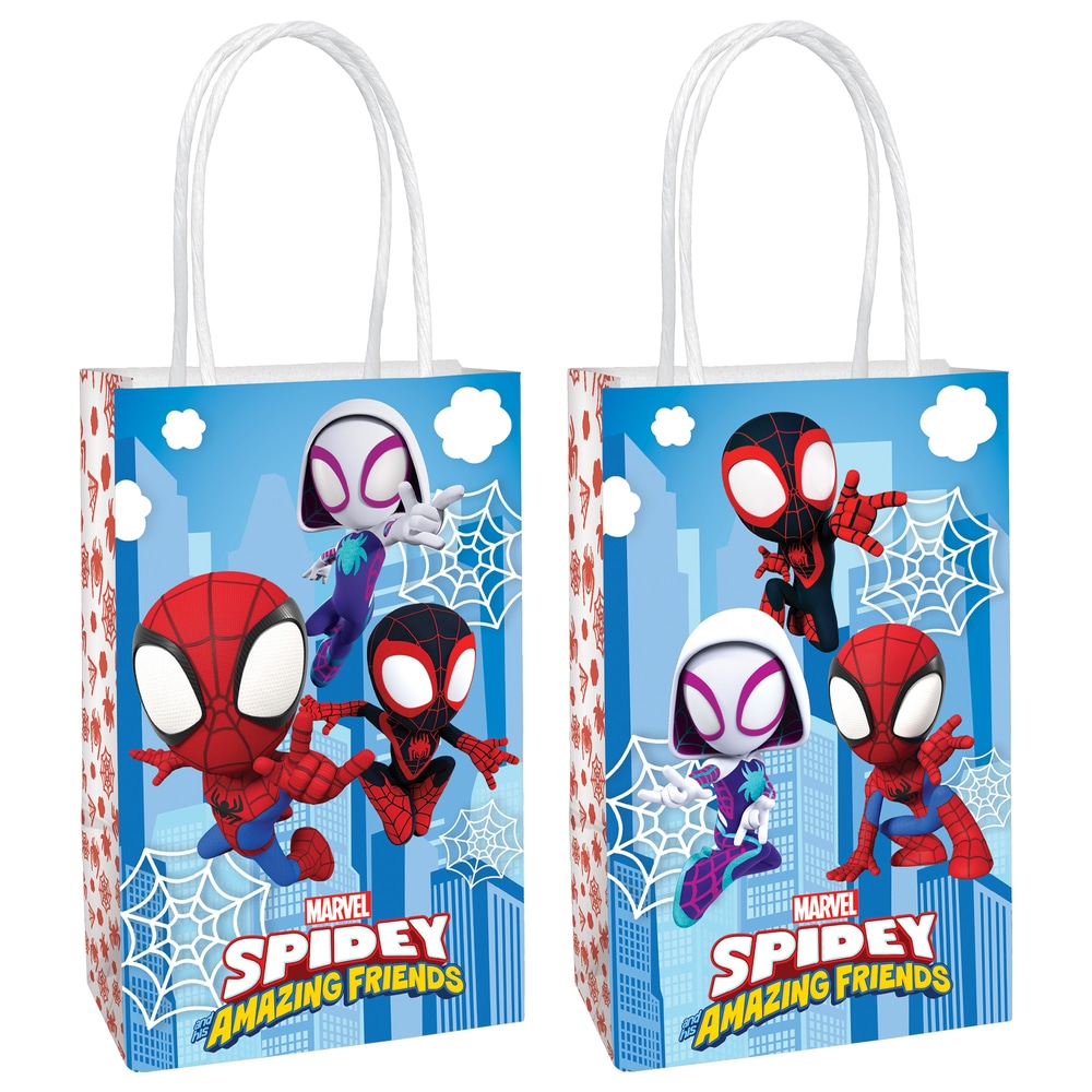 Spidey & His Amazing Friends Kraft Paper Gift Bags Party City