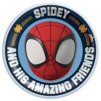 Disney Marvel Spidey Round Paper Disposable Dessert Plates, Blue/Red, 7-in, 8-pk, for Birthday Party Overhead_Flat