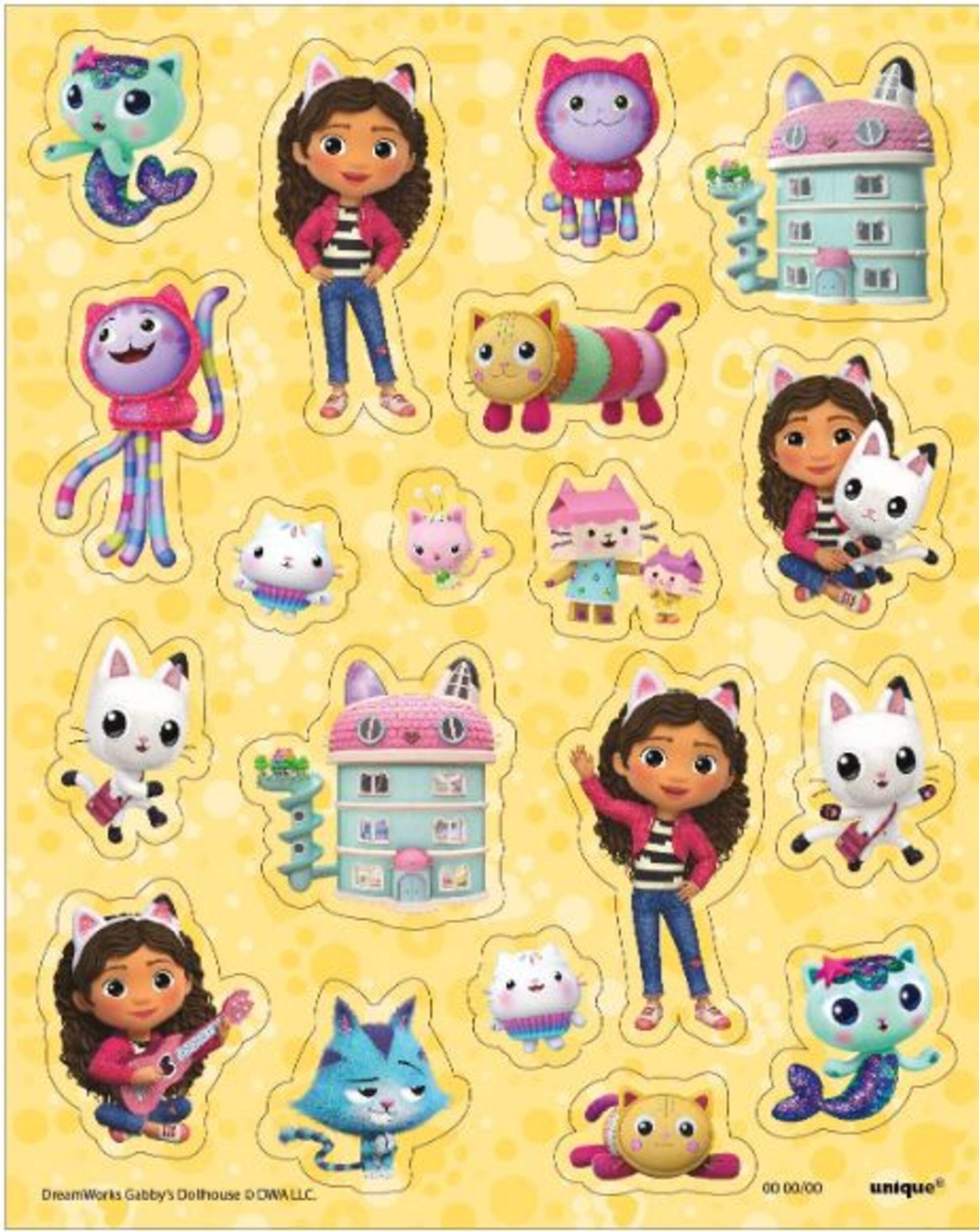 Gabby's Dollhouse Sticker Variety Pack, Multi-Coloured, 4 Sheets, 24-pk, for Arts & Crafts/Party Stickers for Kids Front_Flat