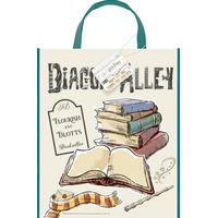 Harry Potter "Flourish and Blotts" Reusable Tote Bag, Beige, 18-in, for Birthday/Halloween