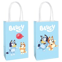 Disney Bluey Paper Kraft Gift Bags, Blue, 8.25-in, 8-pk, for Birthday Party Front_Angled_Right