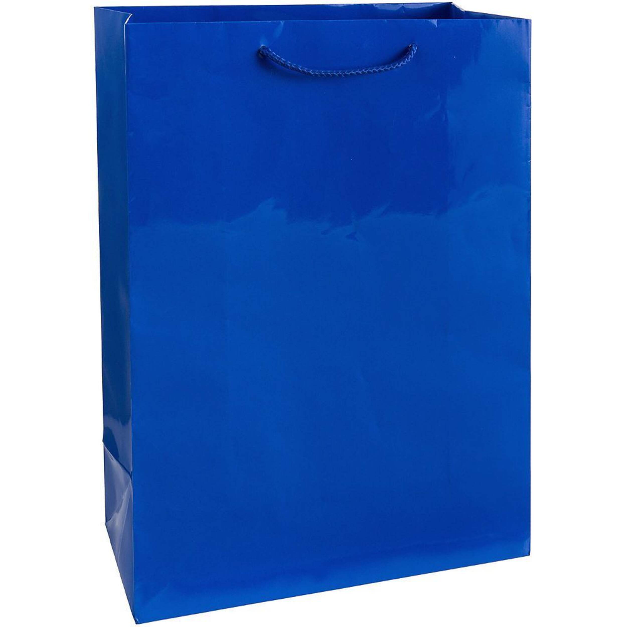 Paper Gift Bag, Blue, 12.25-in, for Baby Shower/Gender Reveal Front_Three_Fourths_Angled_Right