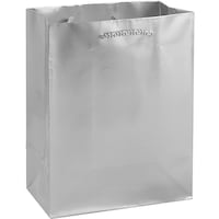 Metallic Paper Gift Bag, Silver, 17.75-in, for Birthday/Wedding/Anniversary Front_Three_Fourths_Angled_Right