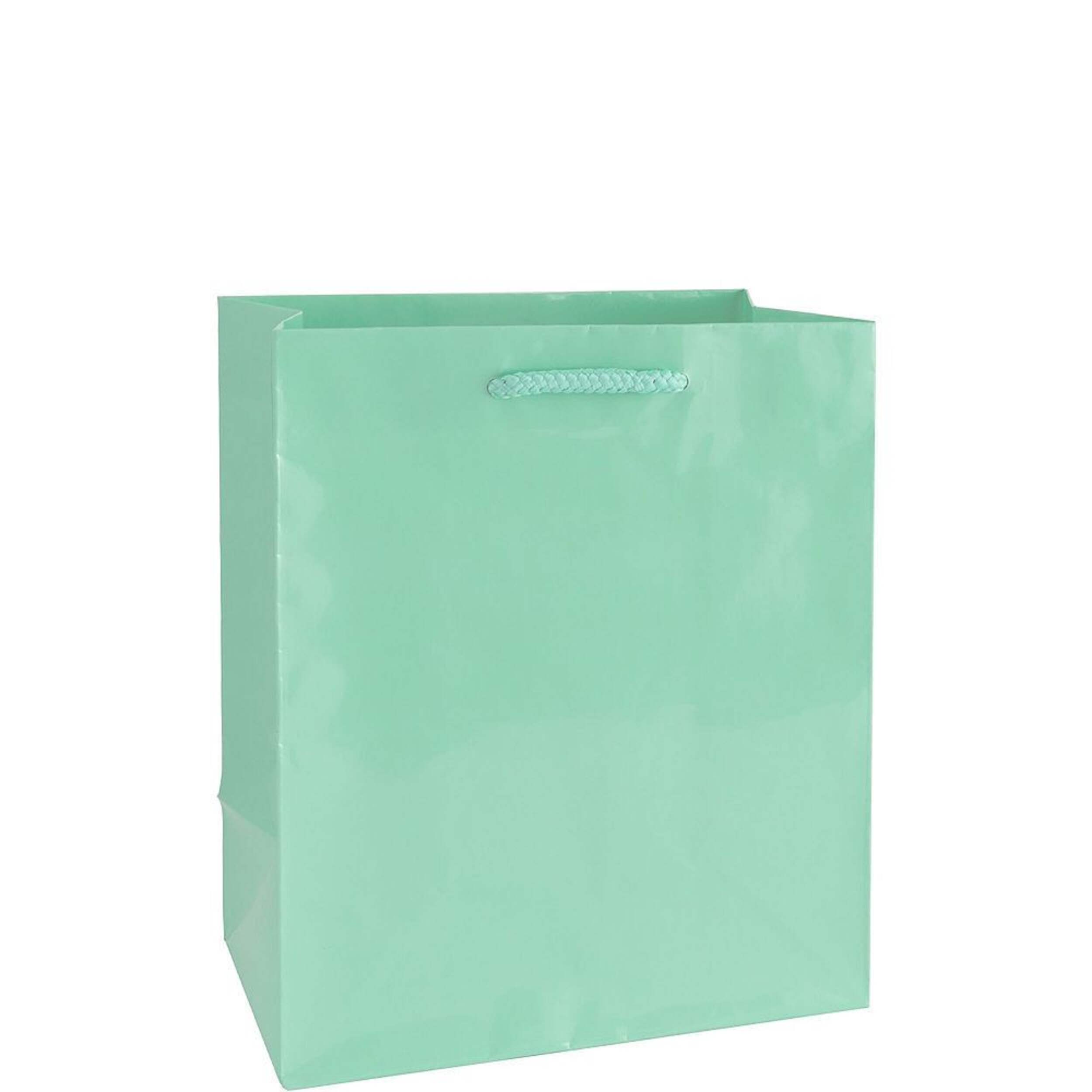 Paper Gift Bag, Mint Green, 10.25-in, for Birthday/Easter/Baby Shower Front_Angled_Right