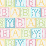 "Baby" Letter Block Gift Wrapping Paper, Multi-Coloured, 16-ft, for Baby Shower Front_Flat