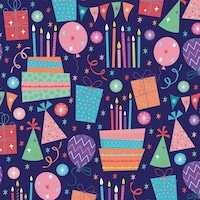 Gift Wrapping Paper, Blue/Pink, Birthday Candles, 16-ft, for Birthday Party