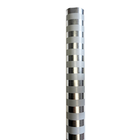 Foil Gift Wrapping Paper, White/Gold, Striped, 12-ft, for Birthday/Christmas/Graduation CloseUp