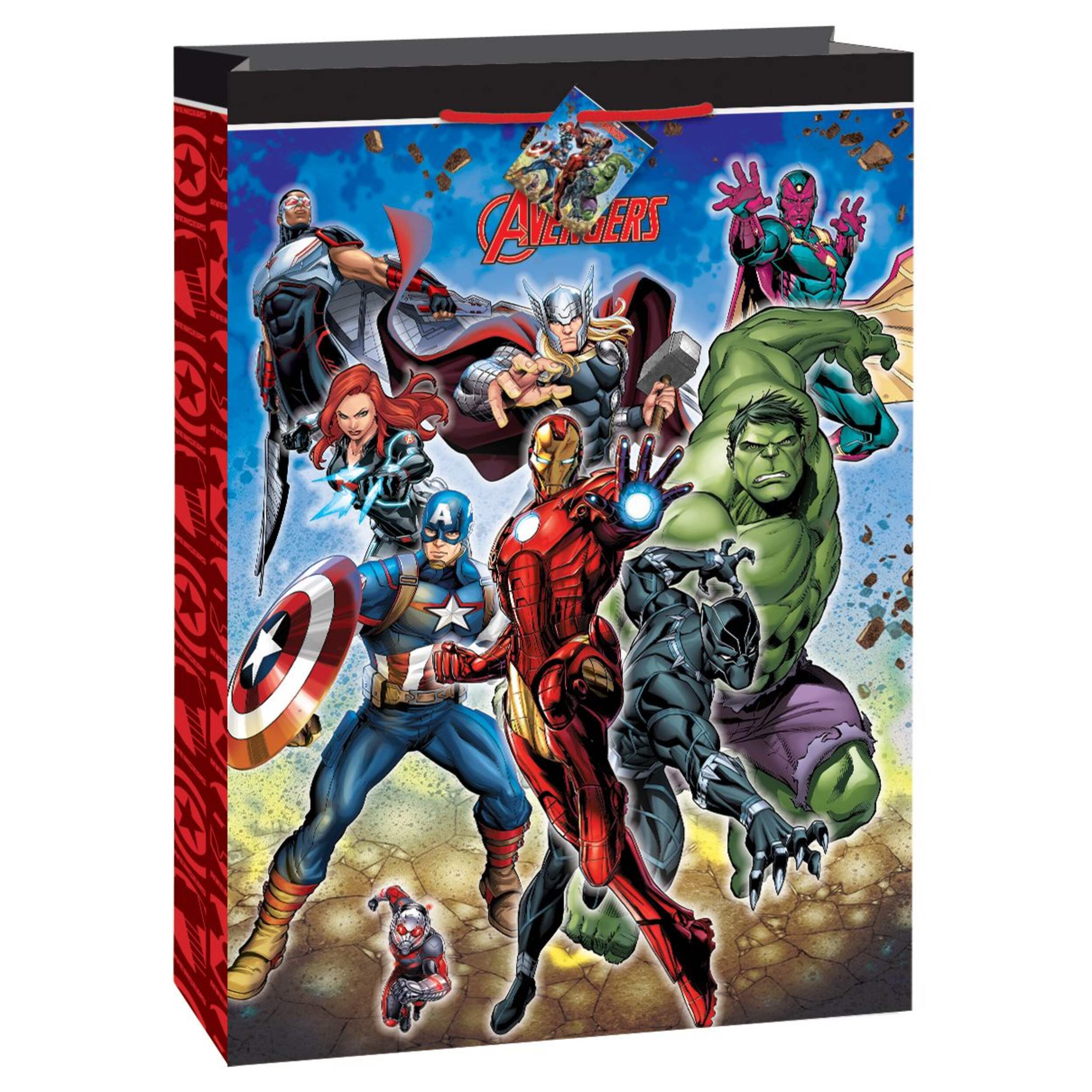 Disney Marvel Avengers Hulk/Iron Man/Captain America Paper Gift Bag, Multi-Coloured, 18-in, for Birthday Party Front_Angled_Right