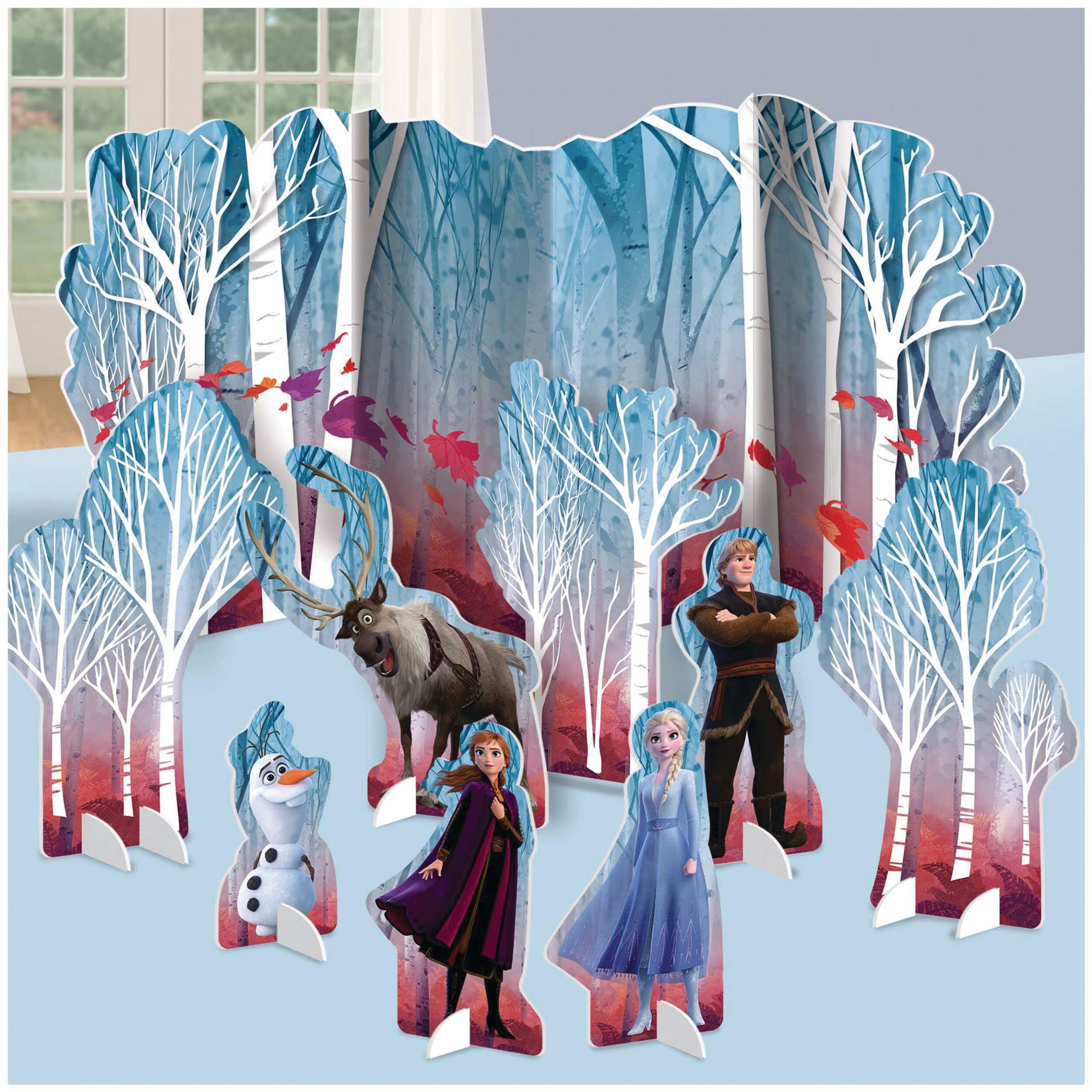 Disney Frozen Table Decorating Kit Centerpieces, Blue, 15.75-in, 9-pk, for Birthday Party Front_Flat