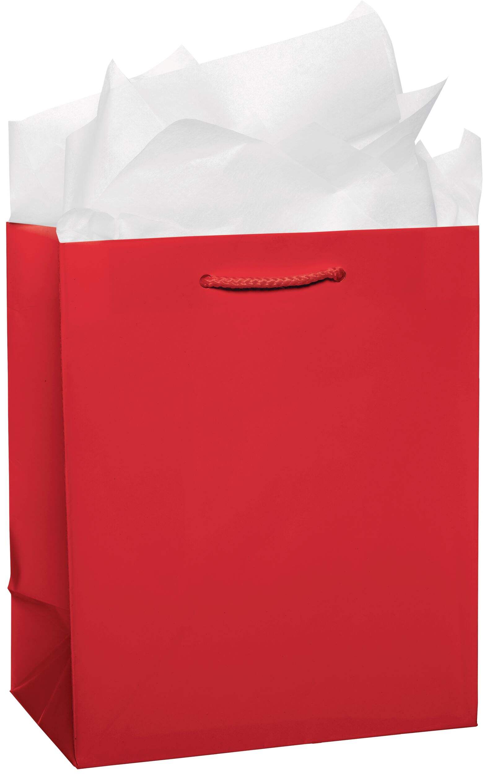 Paper Gift Bag, Red, 8-in, for Birthday/Valentine's Day Front_Angled_Right