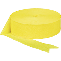 Hanging Crepe Paper Streamer Decoration, Yellow, 81-ft, for Summer Party/Birthday Front_Elevated