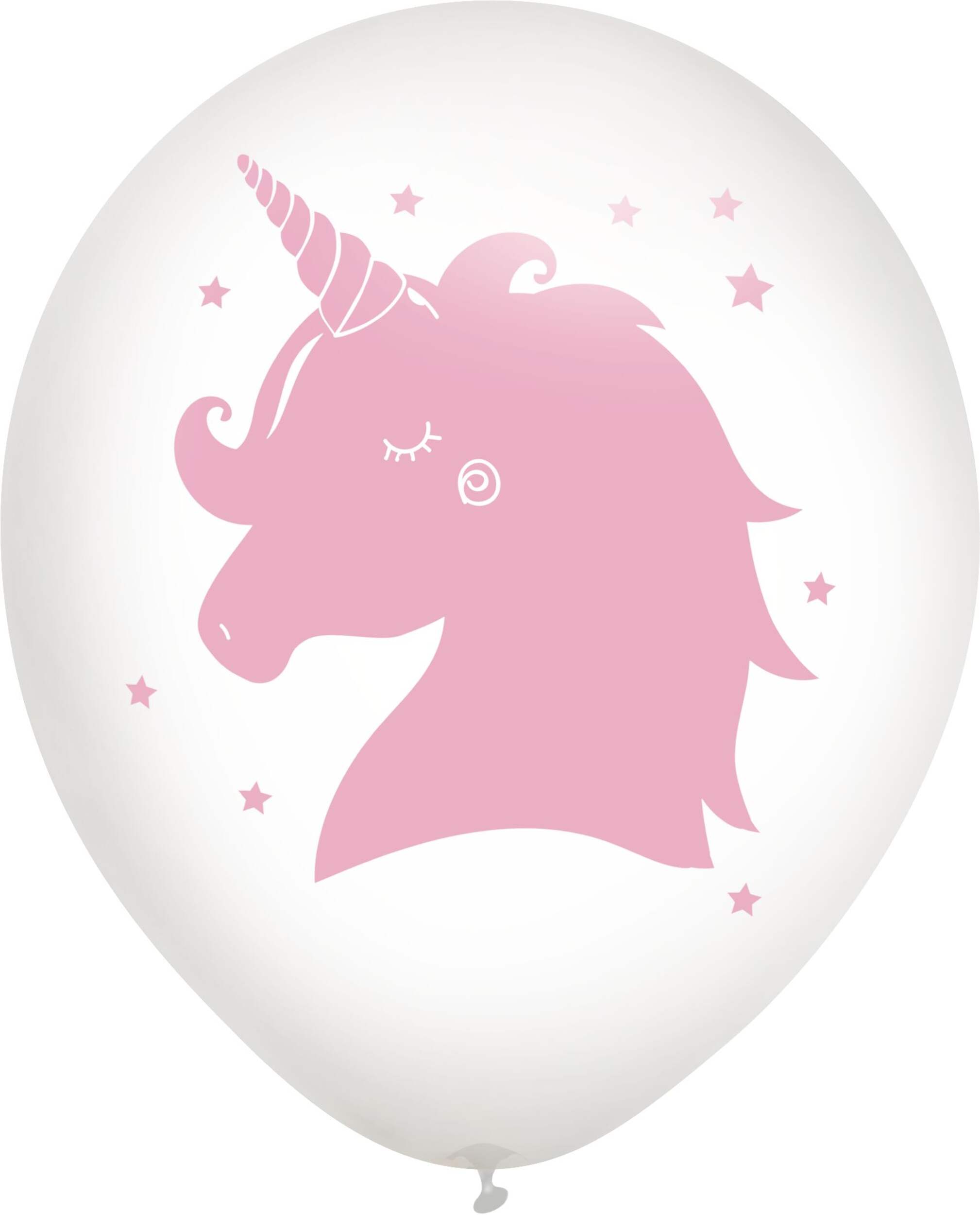 Ballon à confettis en latex pour fête d'anniversaire licorne magique et arc-en-ciel, paq. 6 Front_Flat