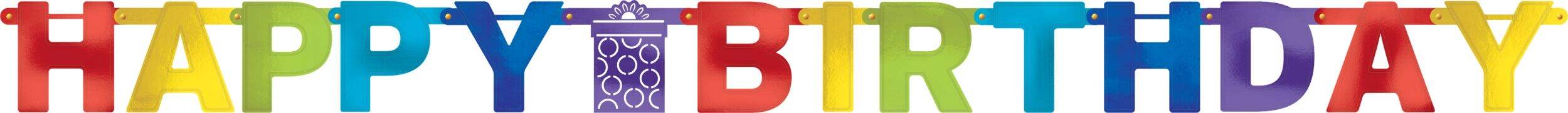 Banderole Anniversaire, arc-en-ciel Front_Flat