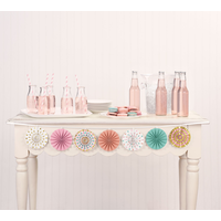 Pastel & Gold Paper Fan Garland, 12-ft Composite_or_Mixed