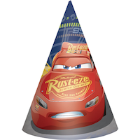 Chapeaux pour fête d'anniversaire, Disney Les bagnoles 3, paq. 8 Front_Flat