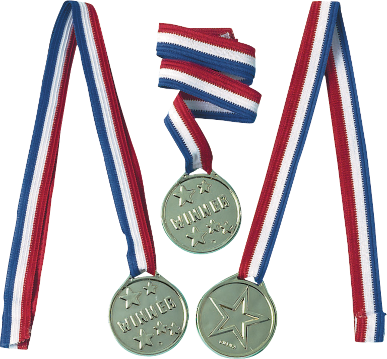 Médailles Winner or, rouge et bleu, 24 po, paquet de 12, cadeaux