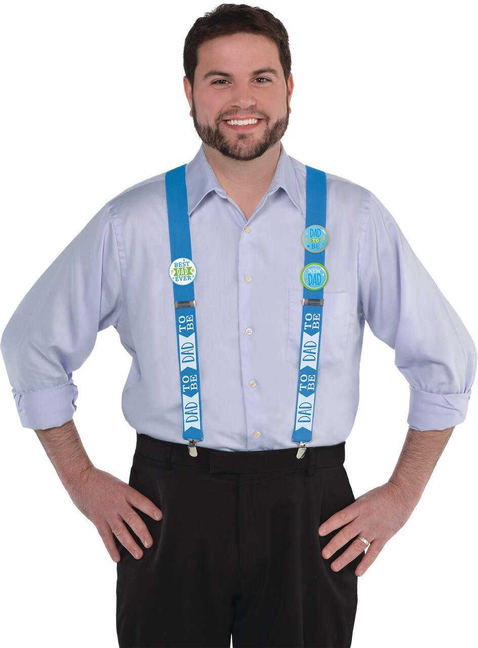 Dad To Be Suspenders, Blue, One Size, Wearable Accessory for Baby