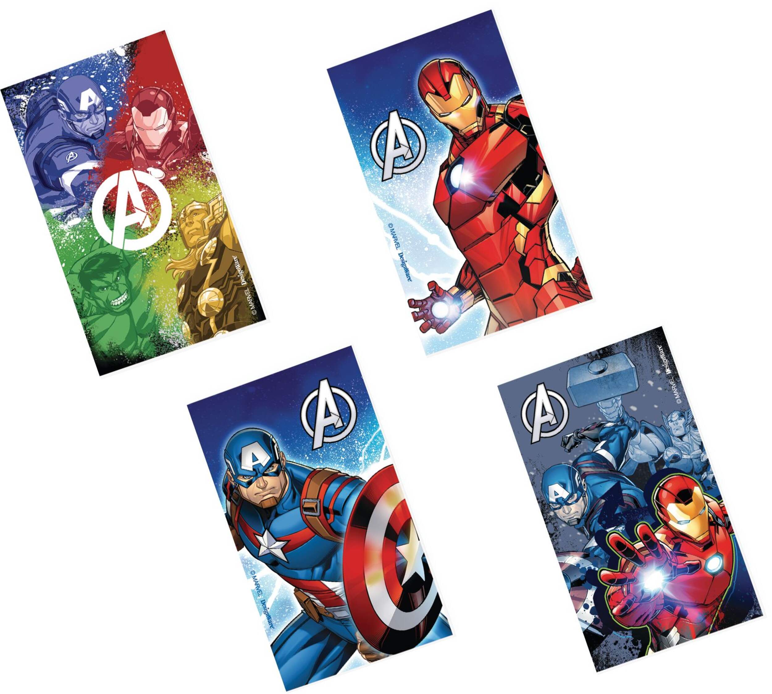 Blocs-notes Avengers pour cadeaux-surprises d'anniversaire, paq. 12, 3 ans et plus Overhead_Flat