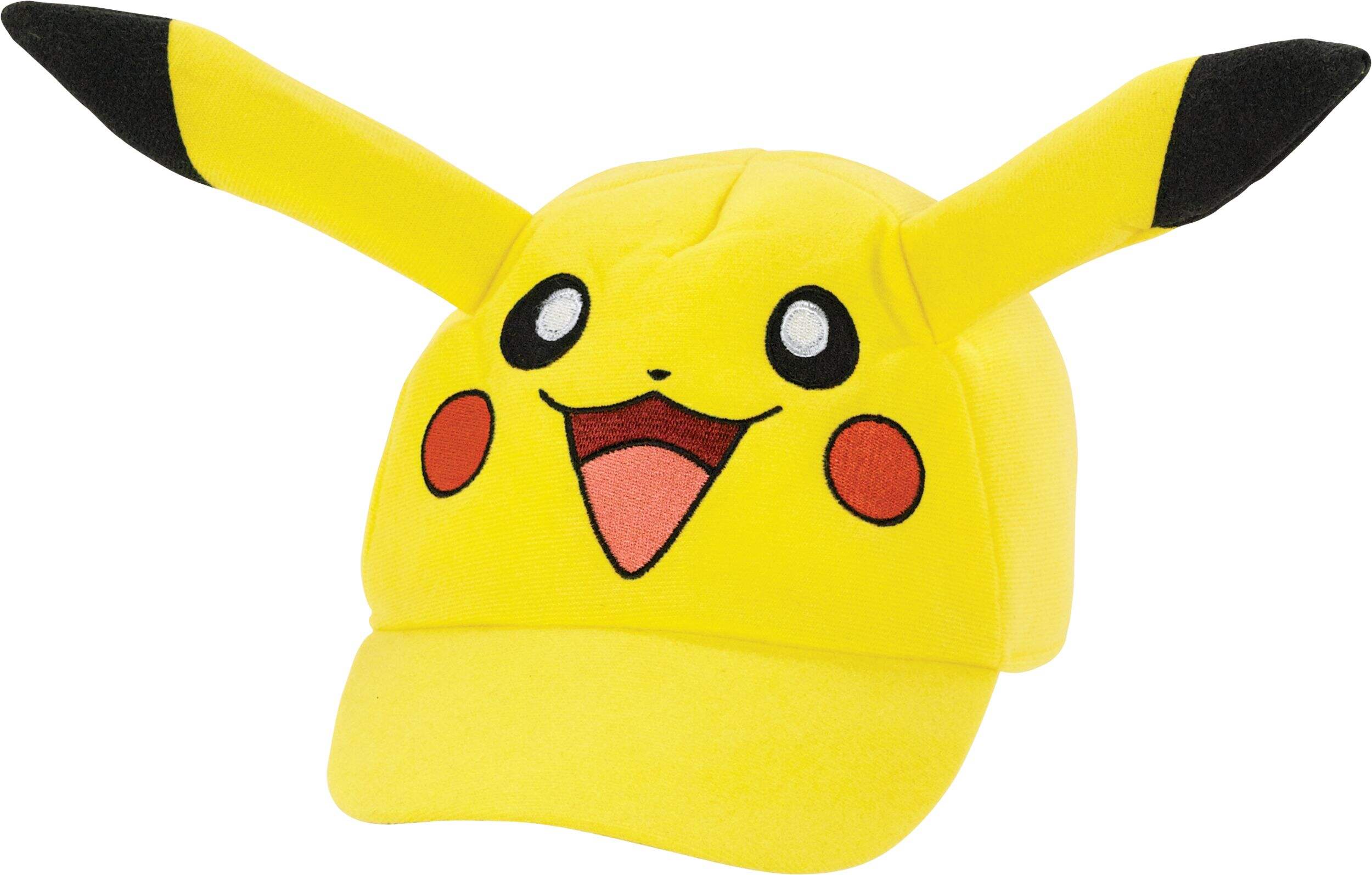 Nintendo Pokémon Pikachu Baseball Hat, Yellow, One Size, Wearable Costume Accessory for Halloween Front_Angled_Left