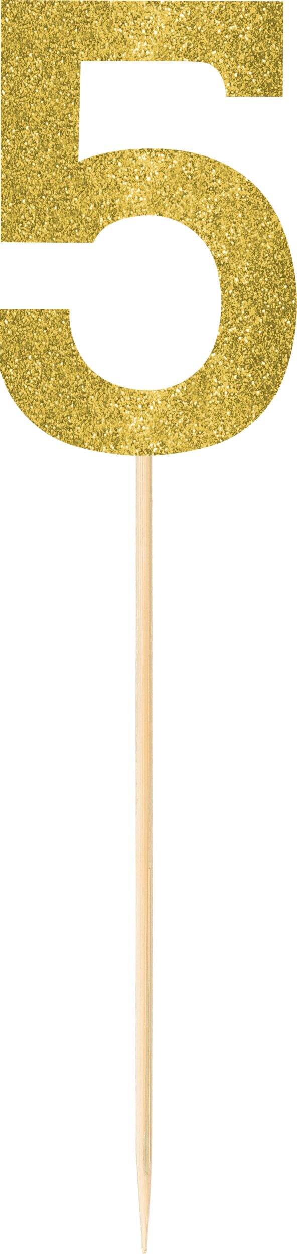 Piquets no 5 étincelants dorés, grand, paq. 2 Front_Flat